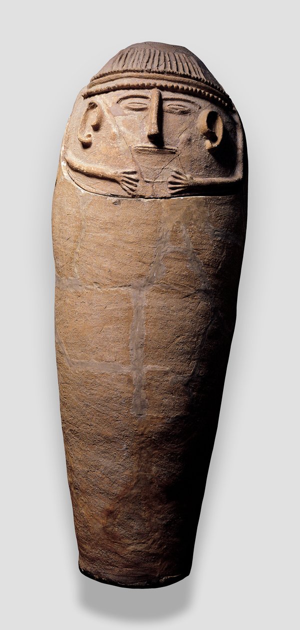 Antropoid sarkofag, 1100-1100-tallet f.Kr. (terrakotta) av Phoenician