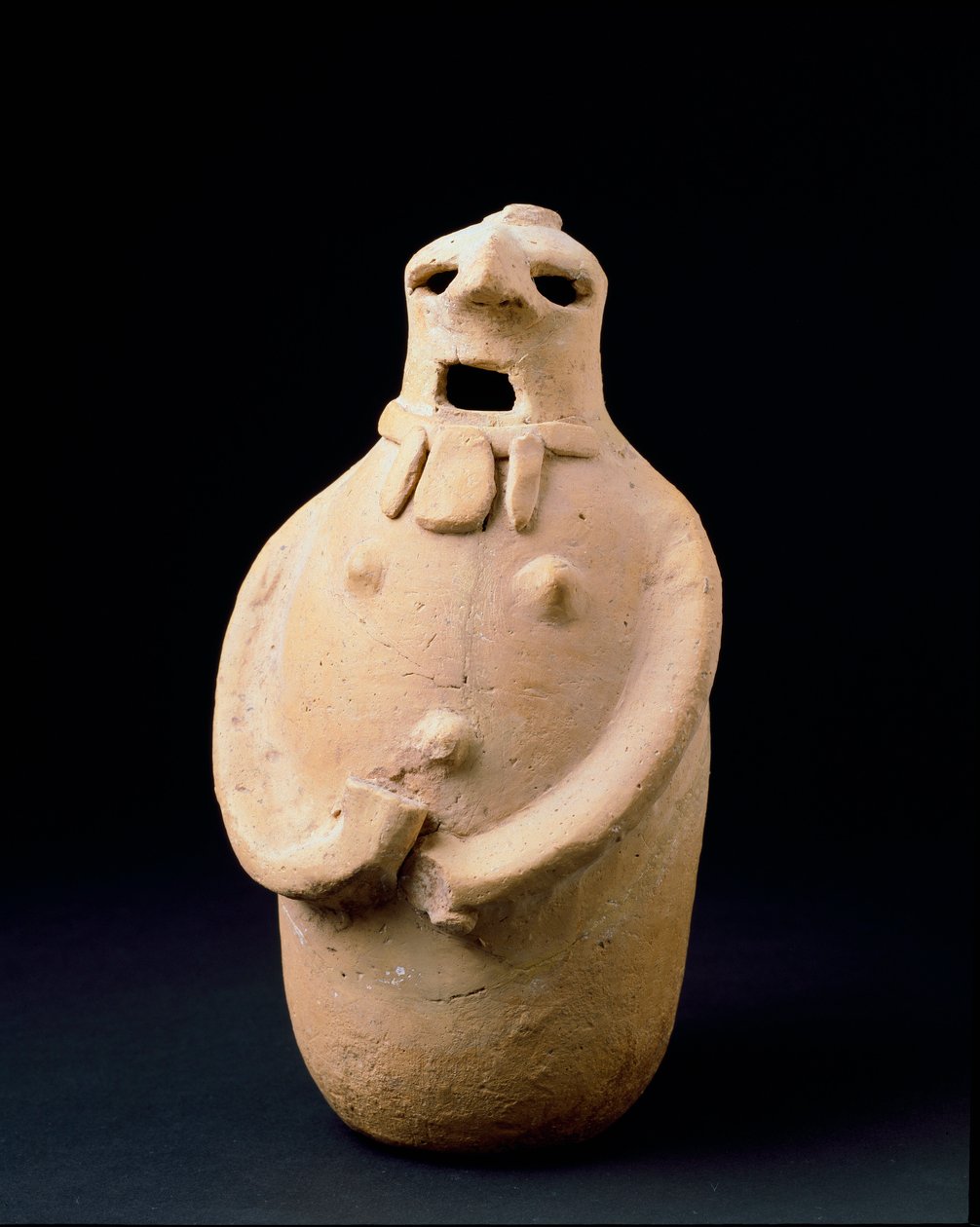 Fønikisk sivilisasjon: ovoid statuett i terrakotta fra Isla Plana (Ibiza). 5. århundre f.Kr. Dim. 24,7 cm Ibiza, arkeologisk museum av Phoenician