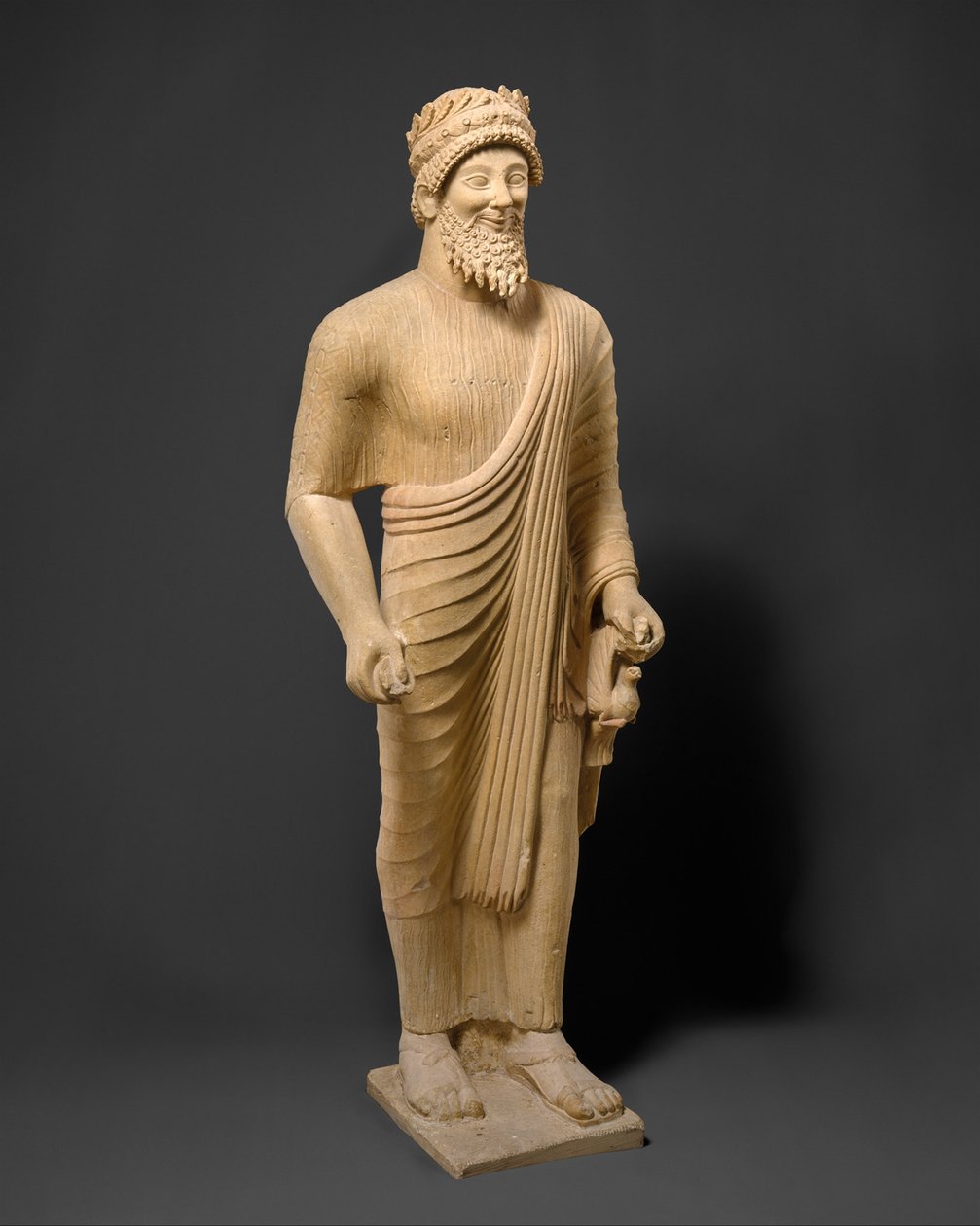 Kalksteinsstatue av en skjeggete mann med votivoffer, ca. 475-450 f.Kr. (kalkstein) av Phoenician Phoenician