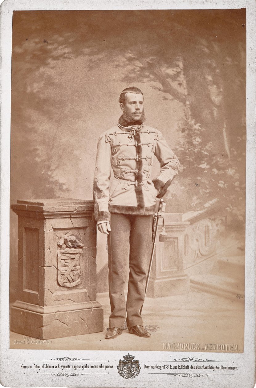 Rudolf, kronprins av Østerrike 1858-1889, ca 1880-1885. av Photo studio C. K. Dvorni Prague.