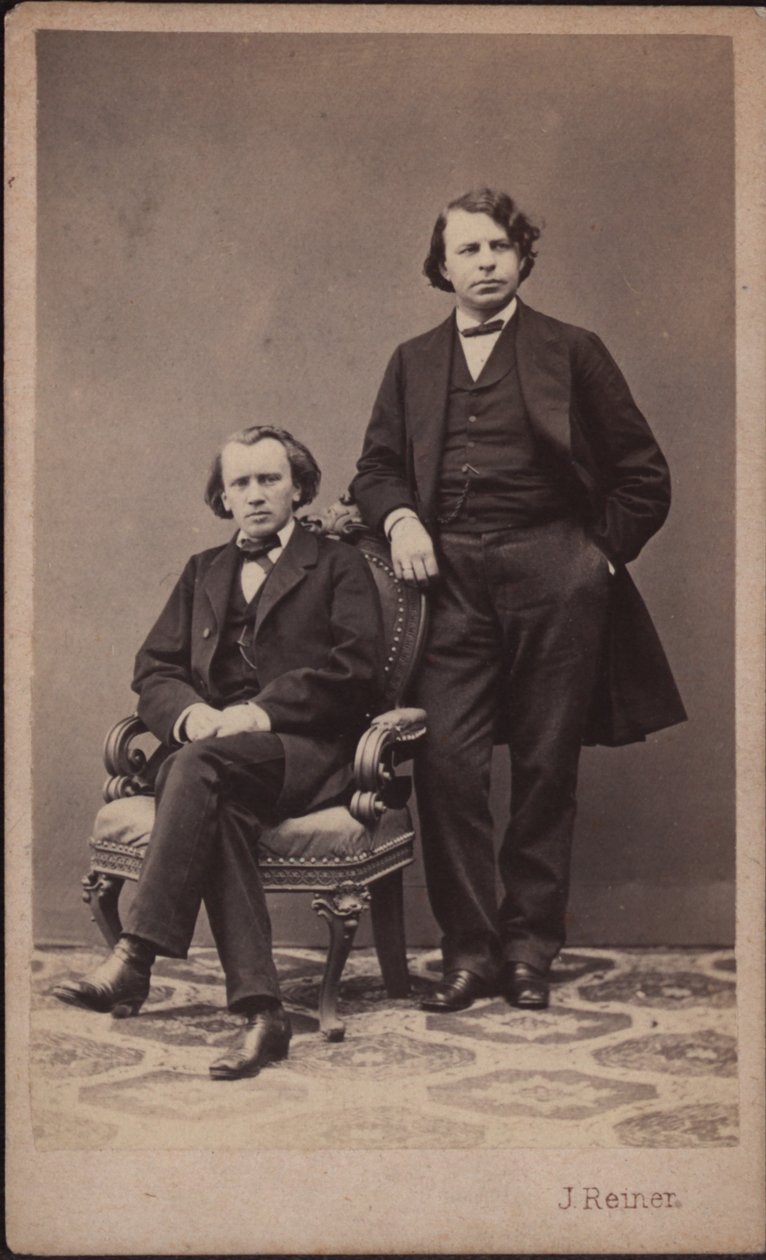 Johannes Brahms 1833-1897 og Josef Joachim 1831-1907, 1867. av Photo studio J. Reiner.