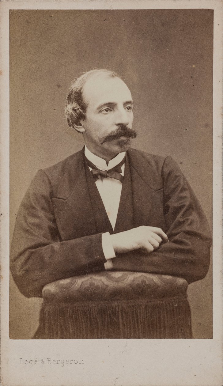 Portrett av komponisten Émile Jonas 1827-1905. av Photo studio Legé and Bergeron.