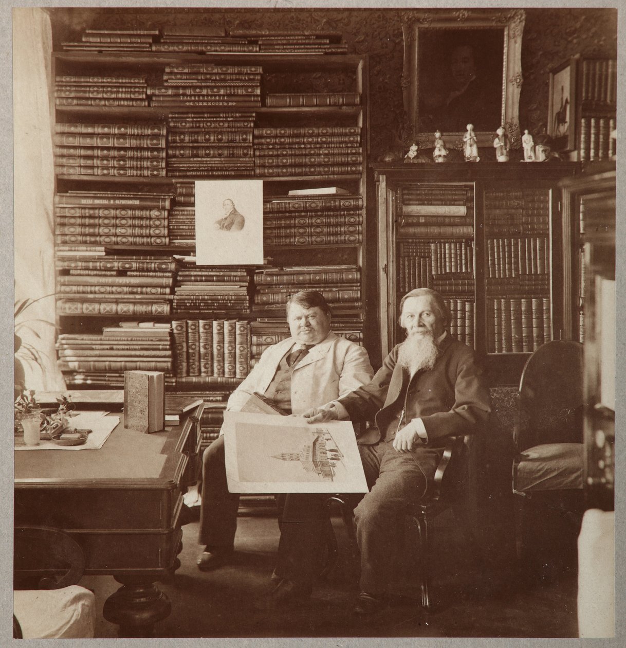 Pyotr Alexandrovich Efremov og Alexey Petrovich Bakhrushin, 1896-1900 av Photo studio of Mikhail Volkov