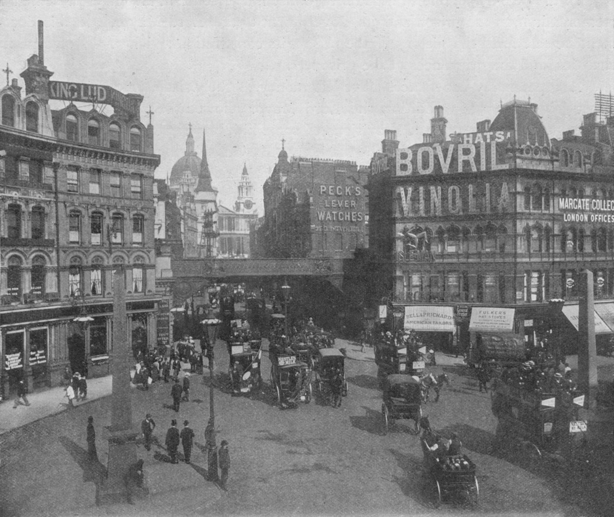 Ludgate Circus og Ludgate Hill, City of London, c1910 1911 av Photochrom Co Ltd of London