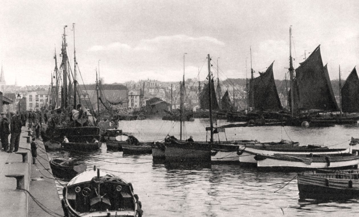 The Barbican, Plymouth, Devon, tidlig på 1900-tallet. av Photochrom Co Ltd of London