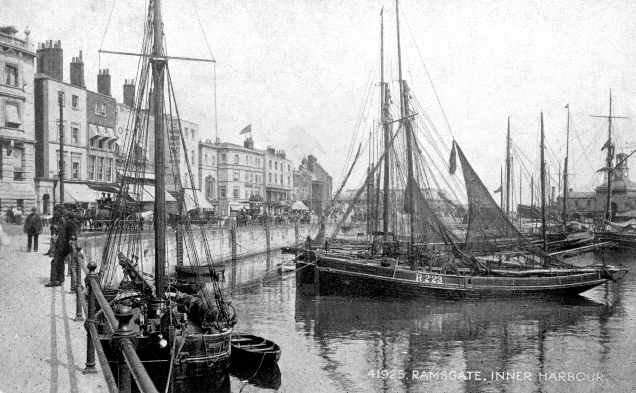 Den indre havnen ved Ramsgate, Kent, tidlig på 1900-tallet. av Photochrom Co Ltd of London