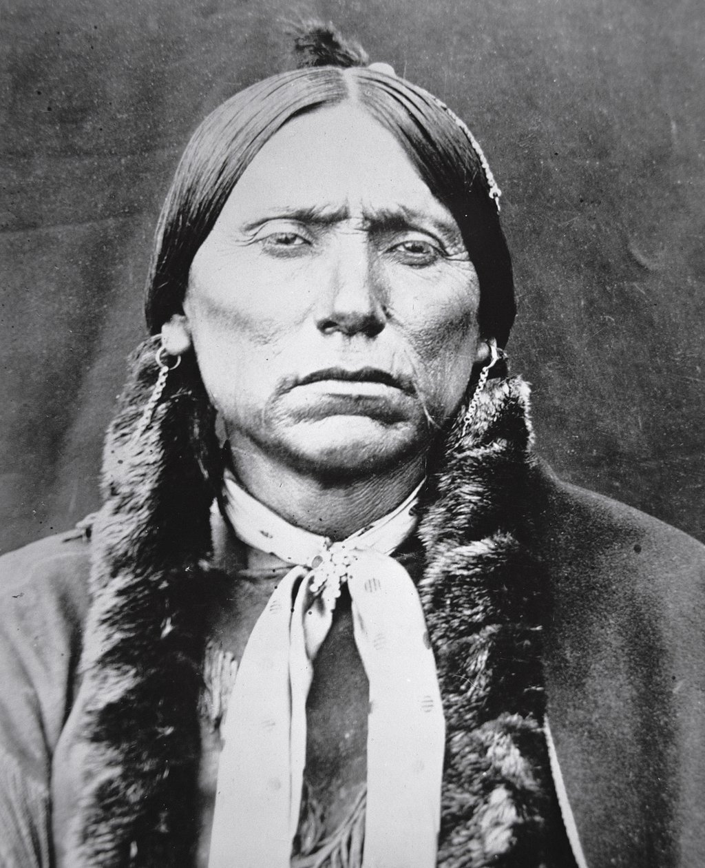 Quanah Parker (ca. 1845-1911) (s/hvitt-bilde) av Photographer American