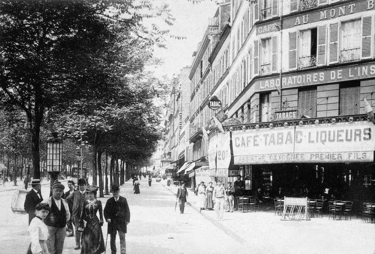 Boulevard de la Villette, Paris, ca. 1900 (s/hvitt-bilde) av Photographer French