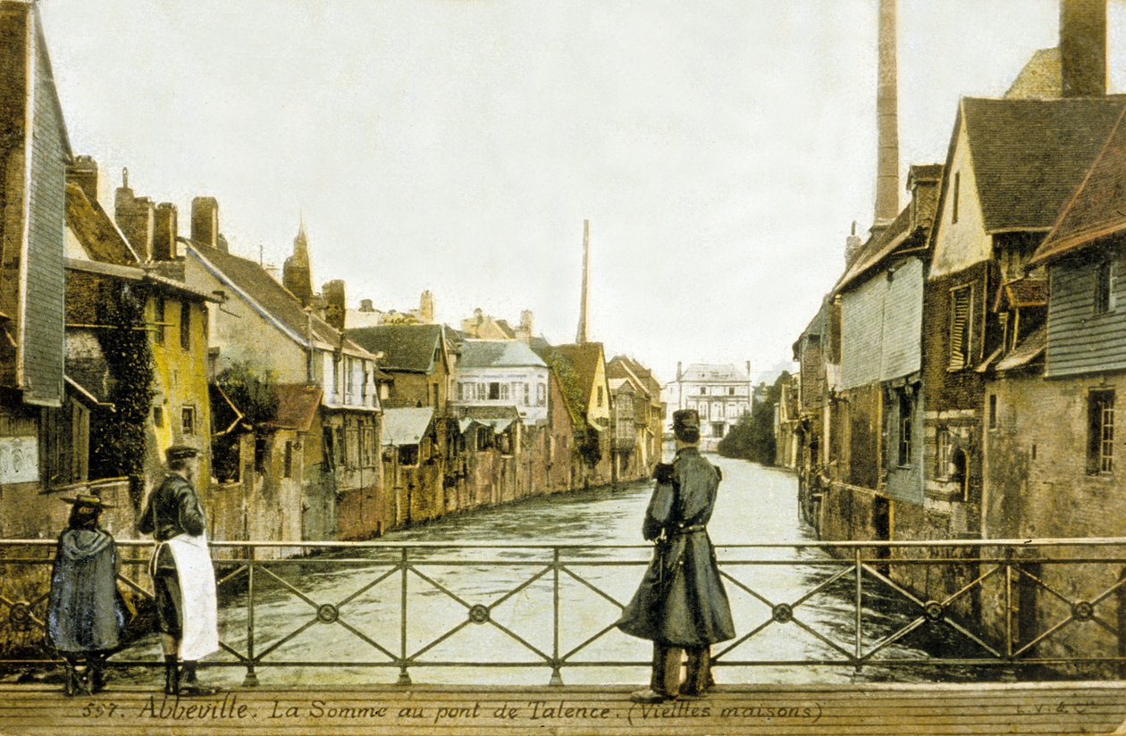 River Somme and the Bridge of Talence, Abbeville, Frankrike av Photographer French