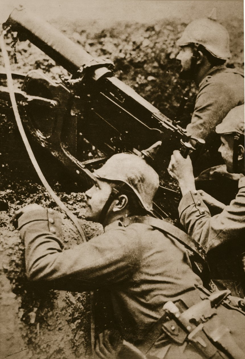 Machine Gun, deltok (sepia-bilde) av Photographer German