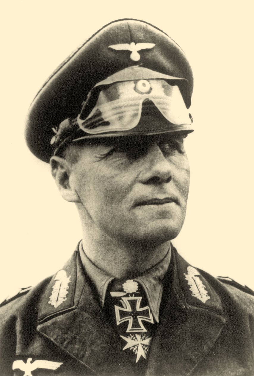 Portrett av general Erwin Rommel ca. 1942 (s/hvitt-foto) av Photographer German