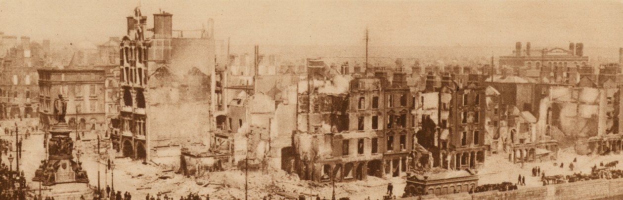 Dublin, Irland, etter påskeopprøret, april 1916 (s/h-bilde) av Photographer Irish