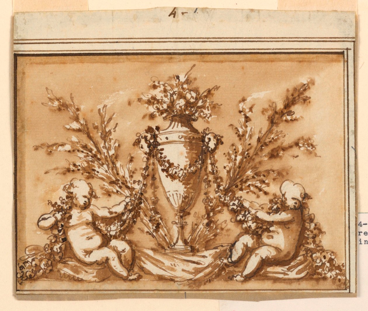 Design for en overdør av Piat Joseph Sauvage