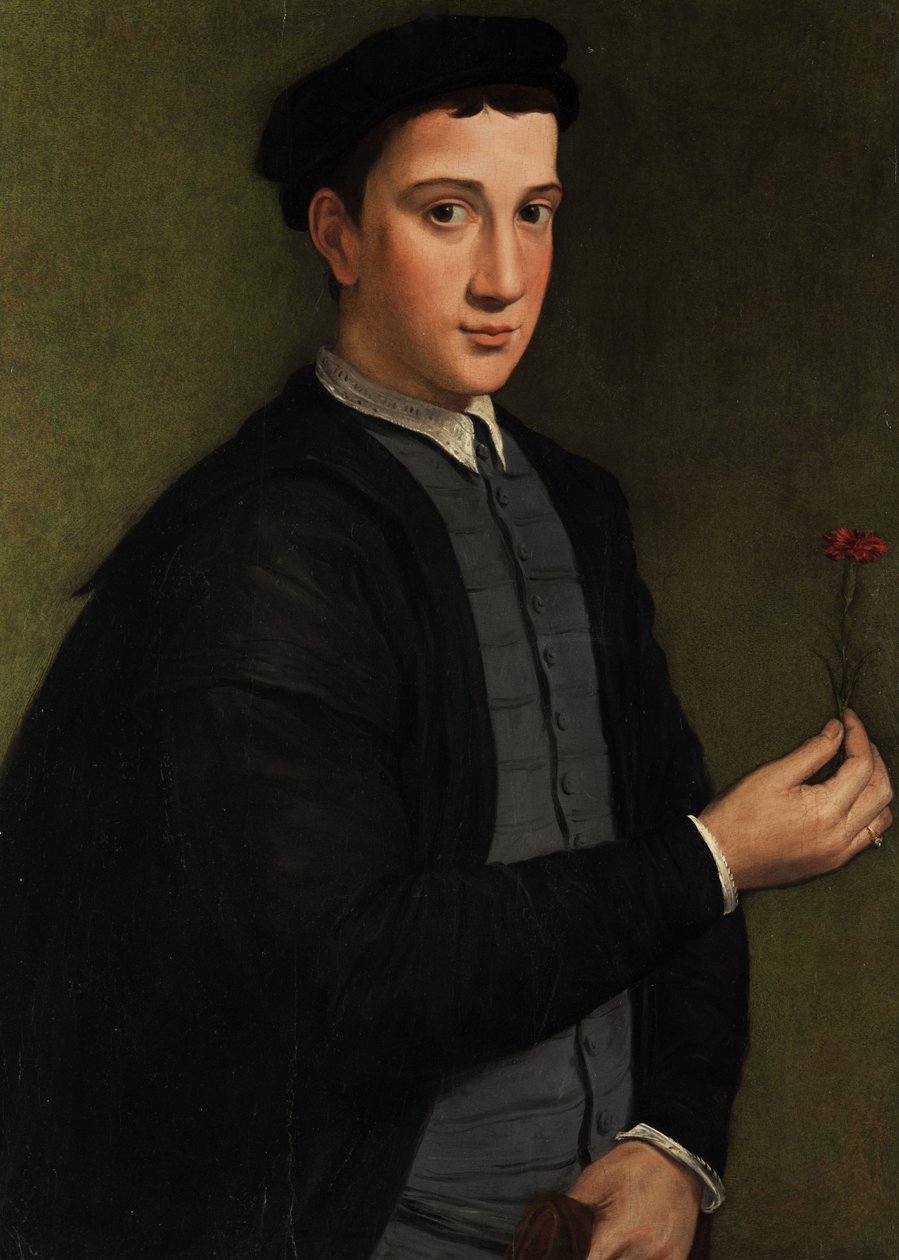 Ung mann med en nellike av Pier Francesco Foschi