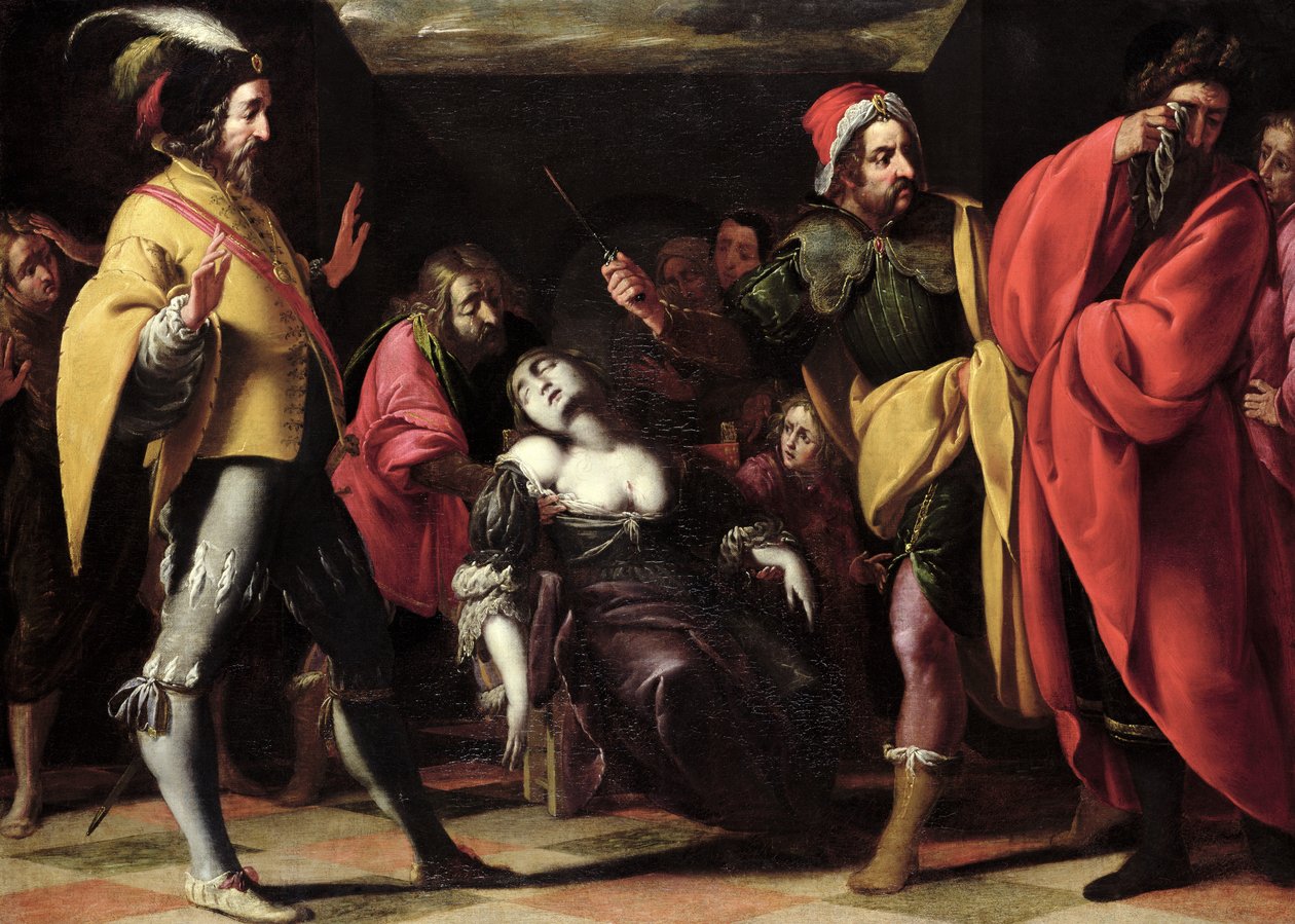 Brutus ed over kroppen til Lucretia av Pier Francesco Morazzone