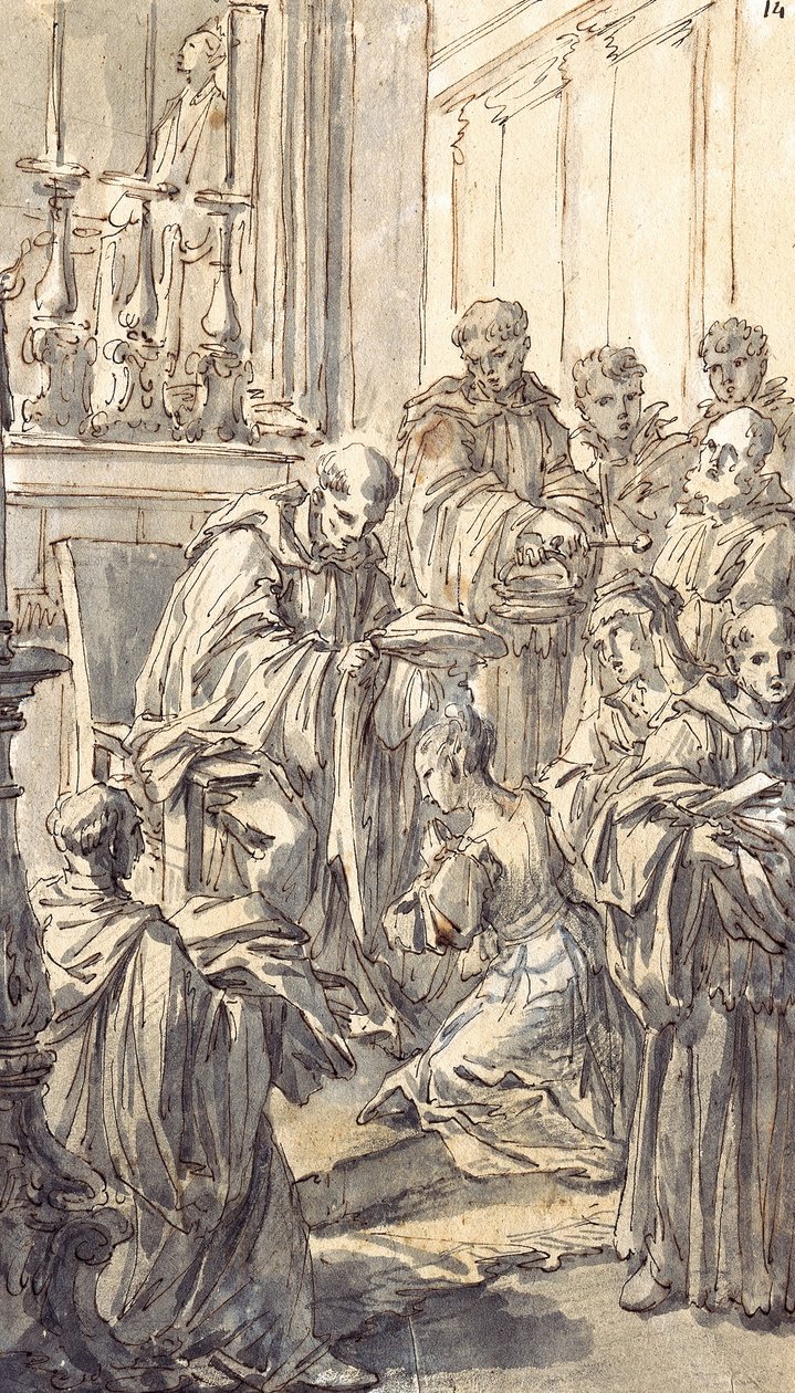 Innvielsen av Saint Juliana Falconieri av Pier Leone Ghezzi