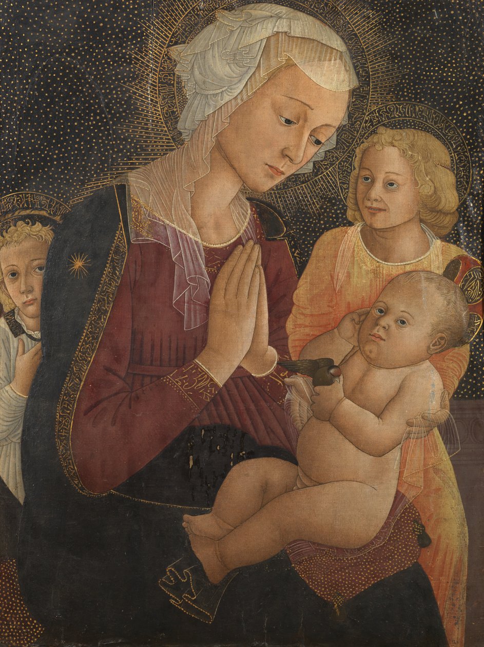 Jomfru og barn med to engler, 1550-75 av Pier Francesco Fiorentino