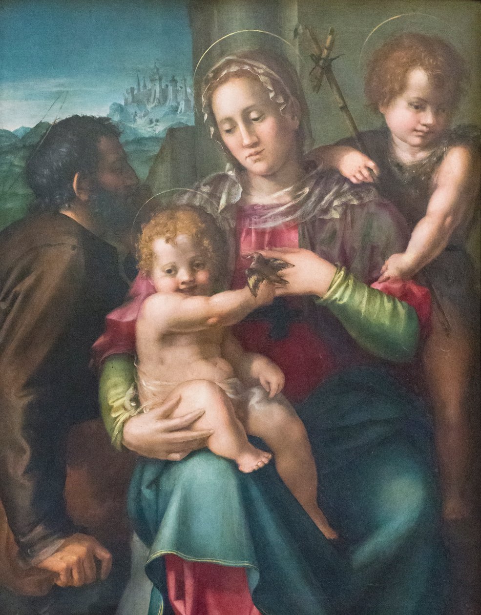 Hellig familie med den unge døperen Johannes av Pier Francesco Foschi