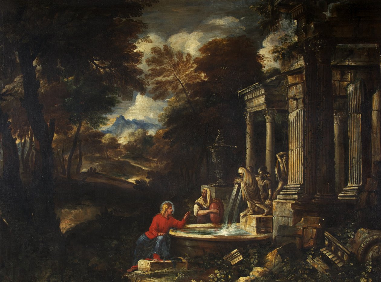 Kristus og kvinnen i Samaria (olje på lerret) av Pier Francesco Mola