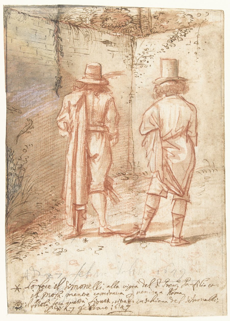 Portretter av Pier Francesco Mola og Niccolò Simonelli av Pier Francesco Mola