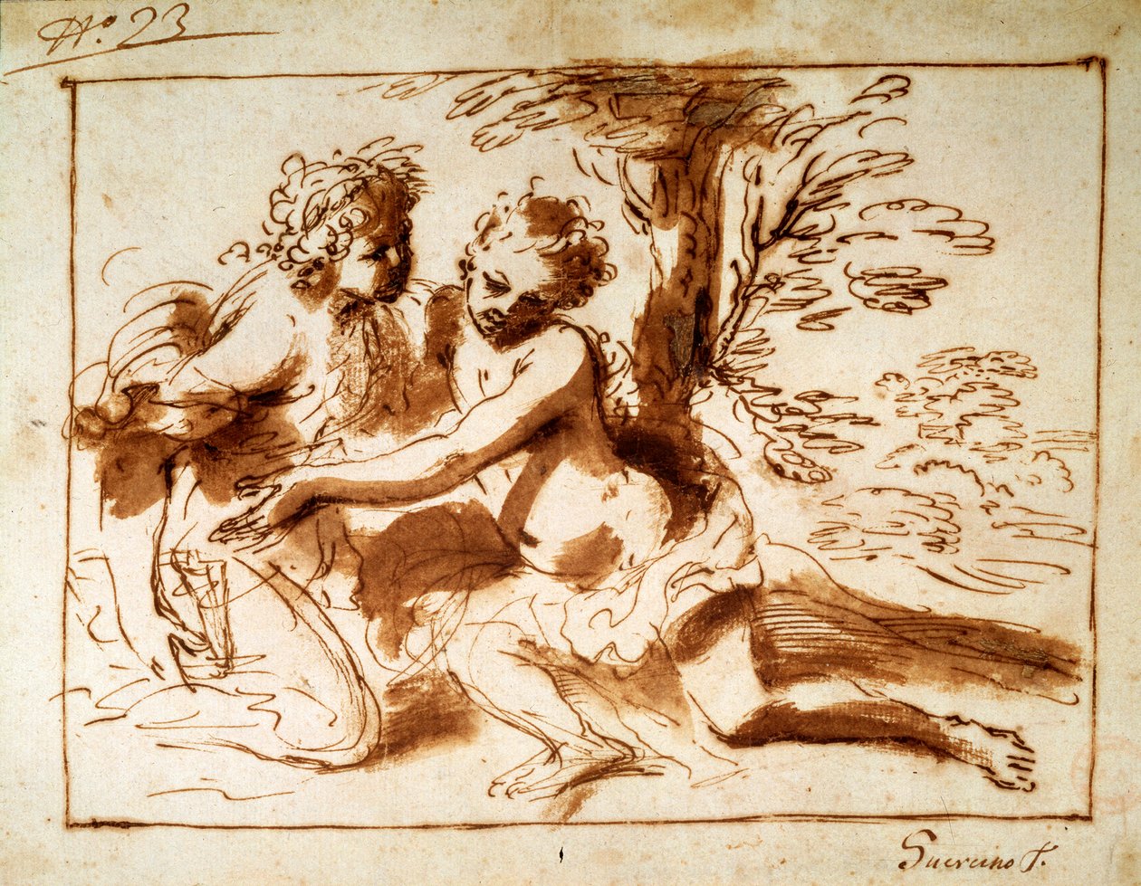 To figurer i et landskap, 1600-tallet av Pier Francesco Mola