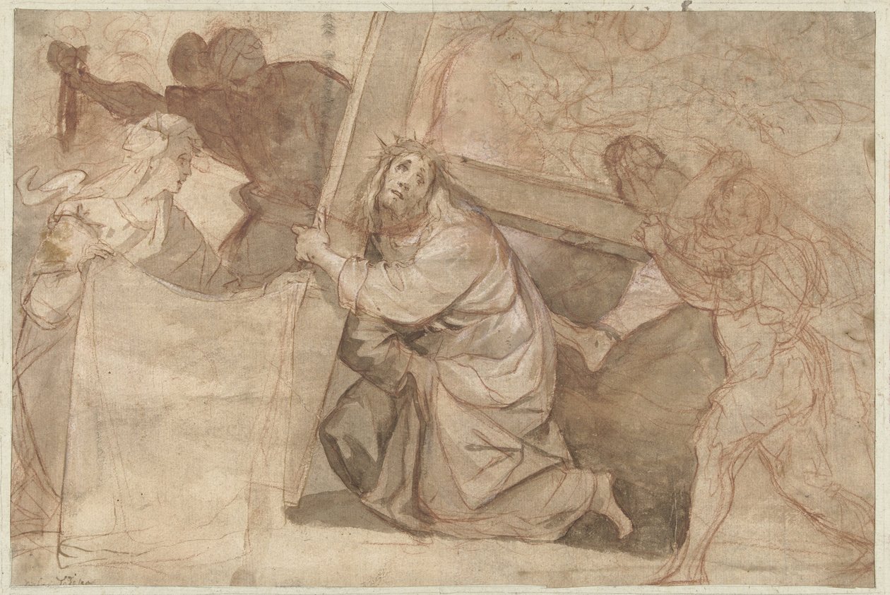 Kristus faller under korset av Pier Francesco Morazzone (circle of)