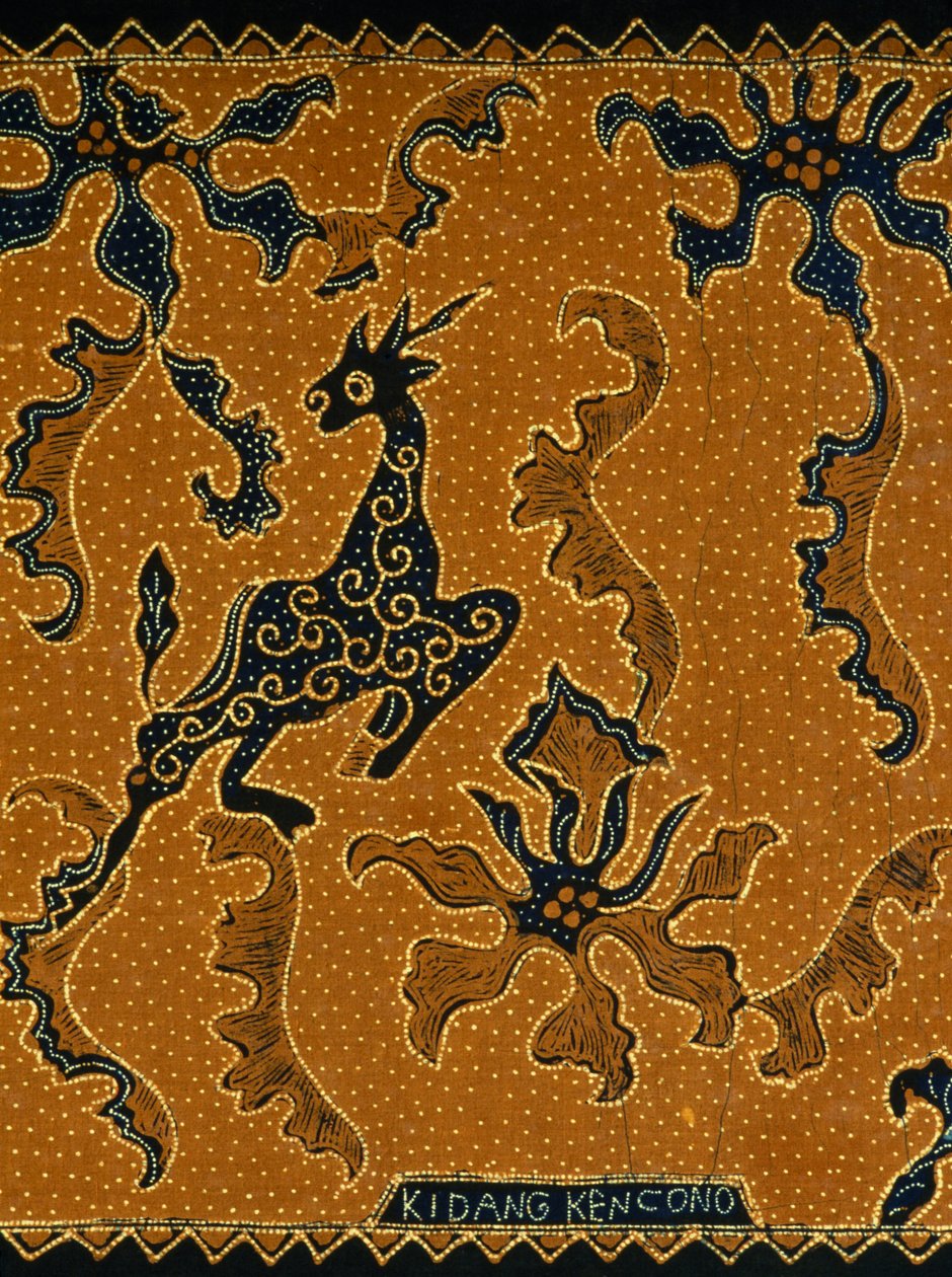 Batikk med tradisjonell design, Java, Indonesia, detalj av Blaise Nicolas Le Sueur