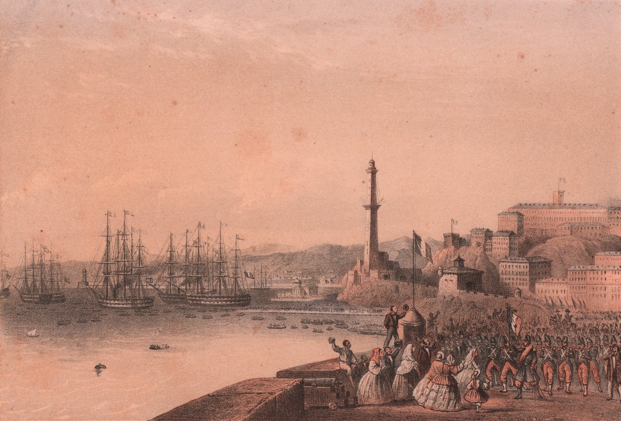 Landing av franske tropper i Genova, Liguria av Blaise Nicolas Le Sueur