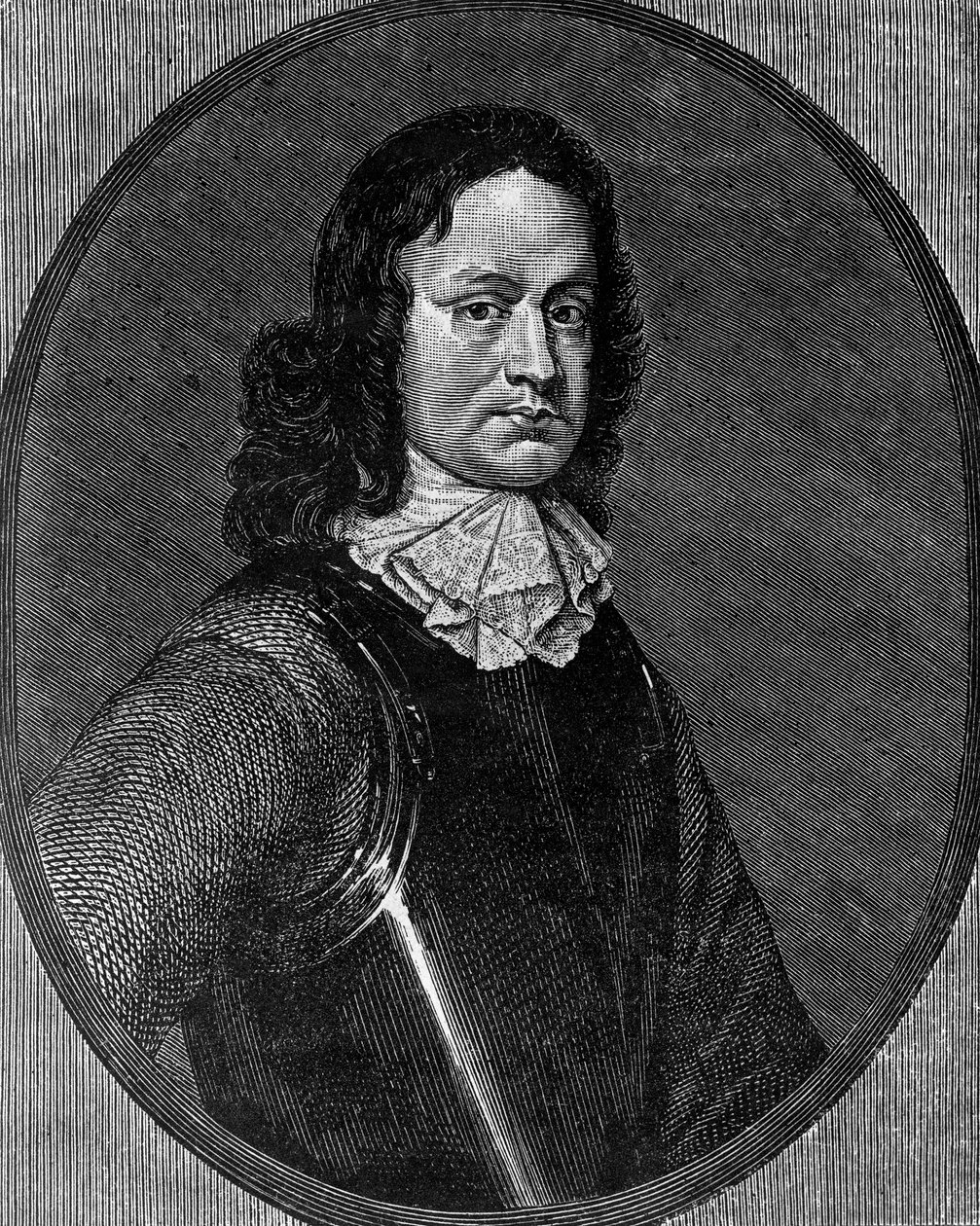 Portrett av John Hampden (cirka 1595-1643), engelsk politiker, gravering av Blaise Nicolas Le Sueur