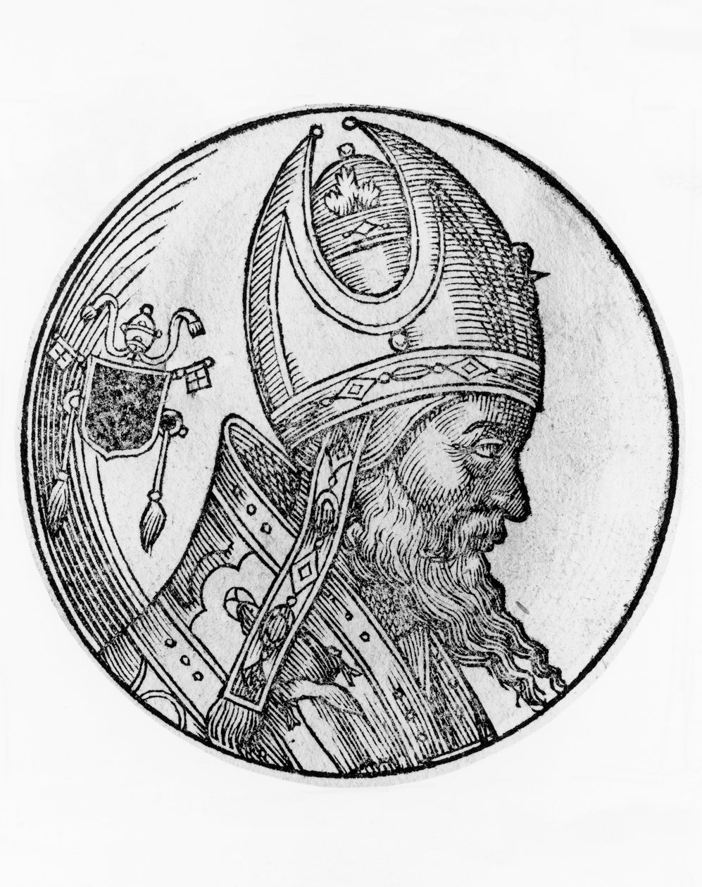 Portrett av Johannes IV (død 642), 72. pave av den katolske kirke fra 640, gravering av Blaise Nicolas Le Sueur