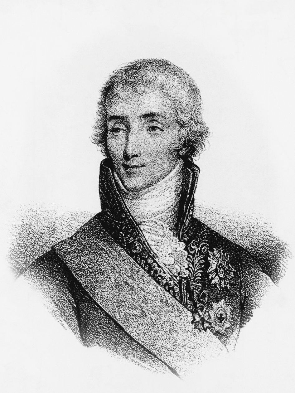 Portrett av Joseph Fouche (1759-1820), fransk statsmann og politiminister under Napoleon I, gravering av Blaise Nicolas Le Sueur