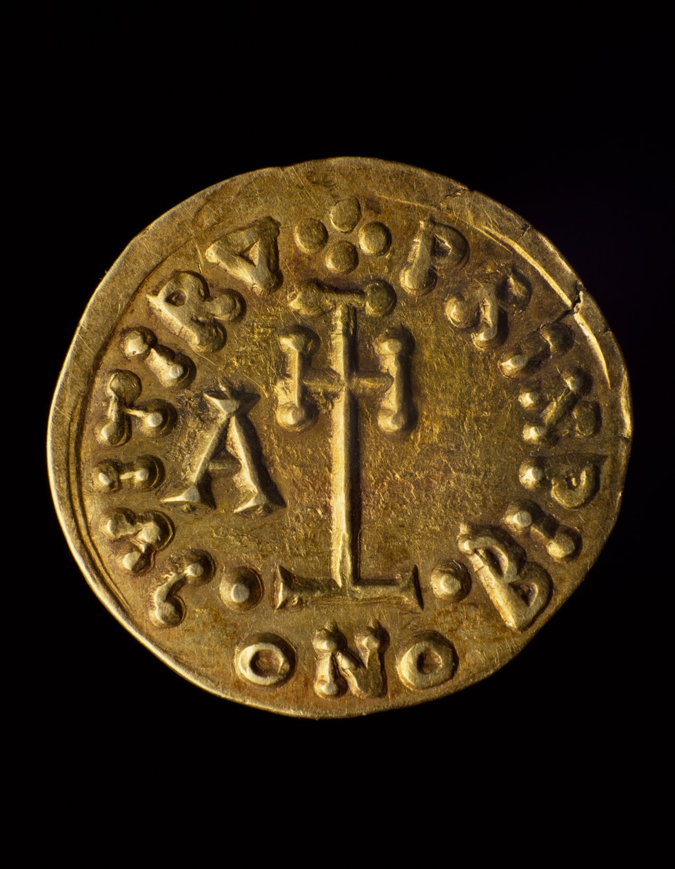 Solidus av prins Arechi, verso, lombardiske mynter, 8. århundre av Blaise Nicolas Le Sueur