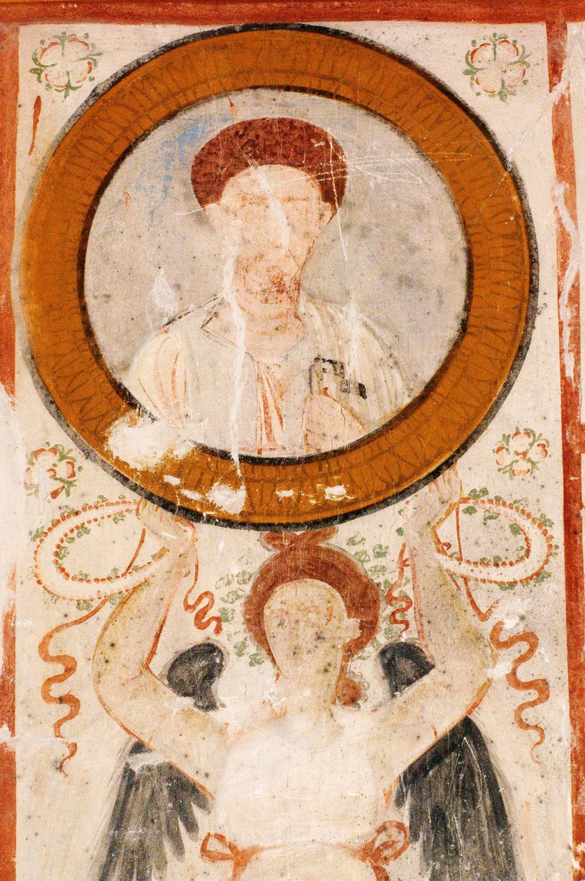 Syria, Palmyra, Valley of Tombs, Hypogeum fresco i graven til tre brødre av Blaise Nicolas Le Sueur