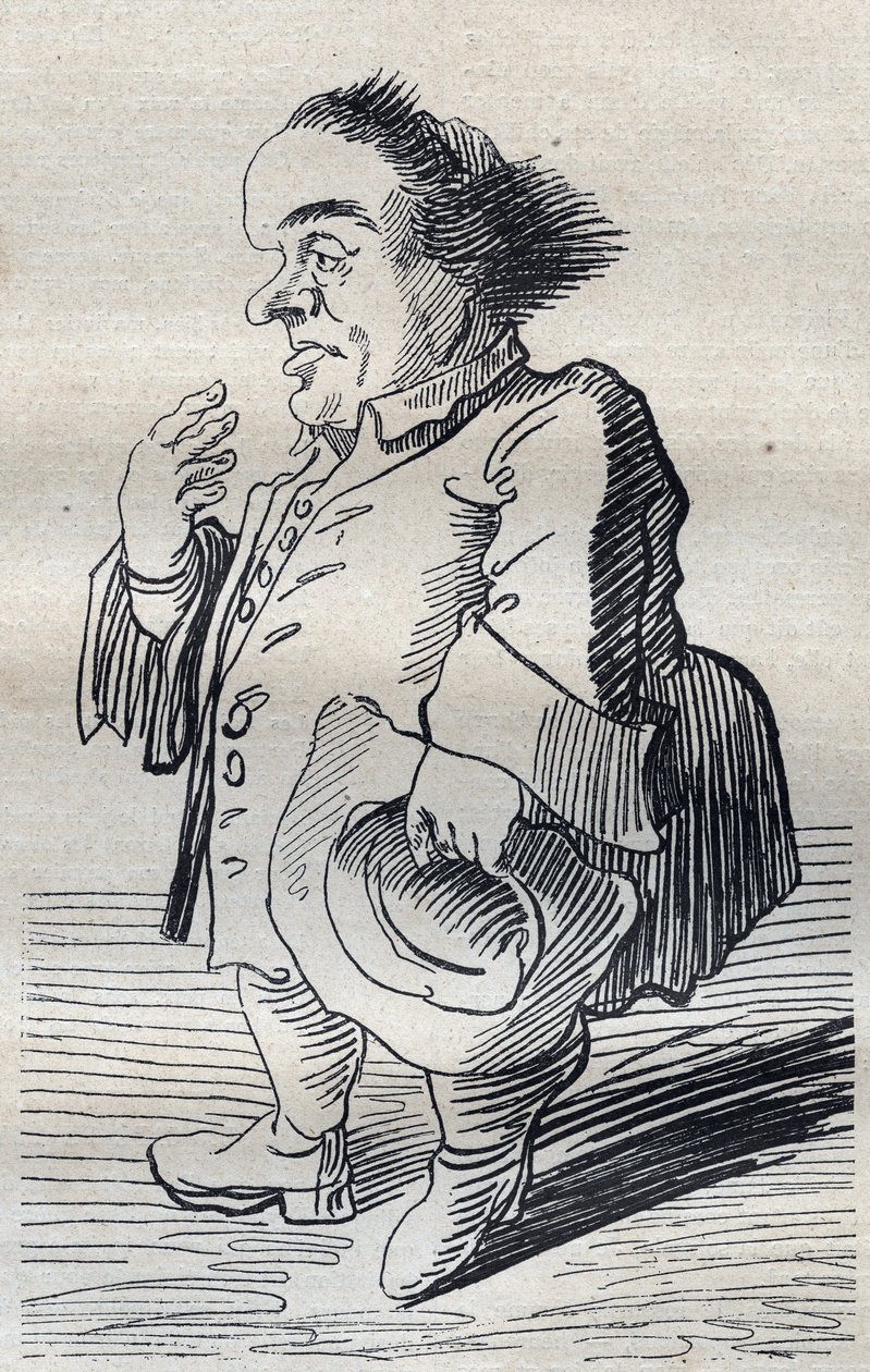 A Deep Thinker - tegneserie av Pier Leone Ghezzi (1674-1755) - 1740 av Pier Leone Ghezzi