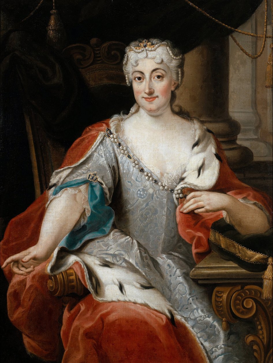Marie-Clementine Sobieska (Marie Clementine) - Portrett av Maria Clementina Sobieska (1702-1735) - Ghezzi, Pier Leone (1674-1755) - ca 1735 - Olje på tre - 115x86 - Wilanow Palace Museum av Pier Leone Ghezzi