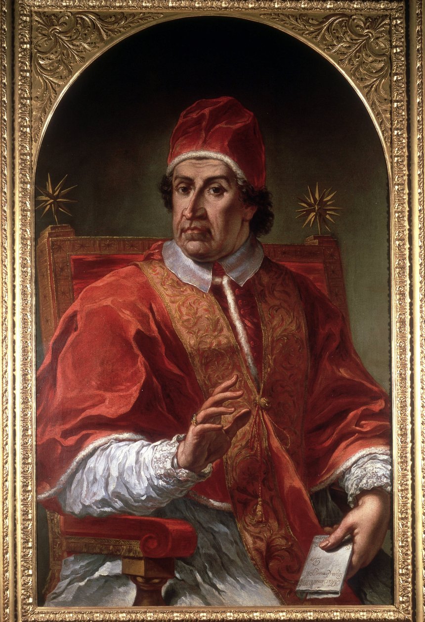 Portrett av Clement XI (1649 - 1721) av Pier Leone Ghezzi. Museum i Roma. Roma av Pier Leone Ghezzi