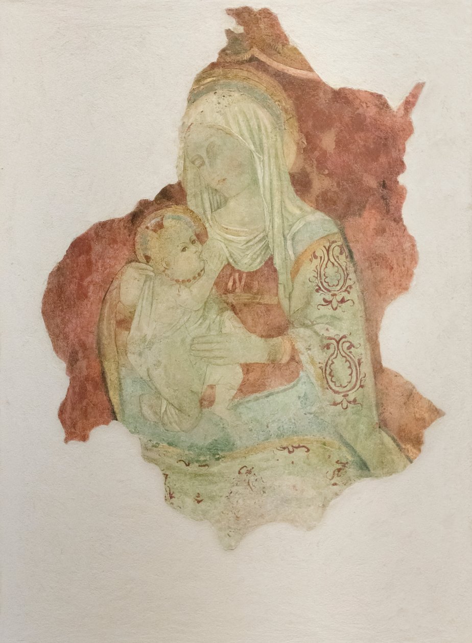 Mor som ammer barnet, ca. 1476 (freske overført til lerret) av Pier Palma da Fermo