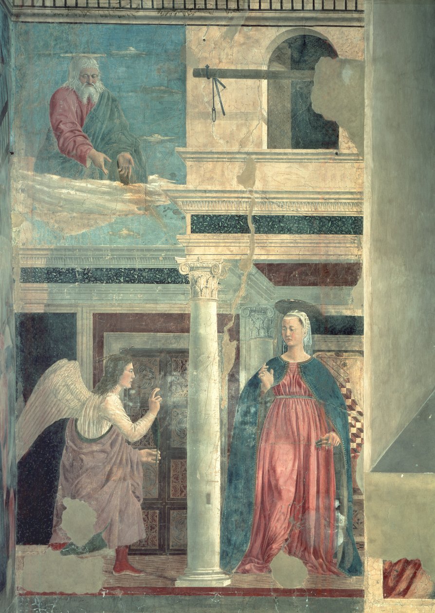 Annunciation, fra True Cross Cycle, fullførte 1464 av Piero della Francesca