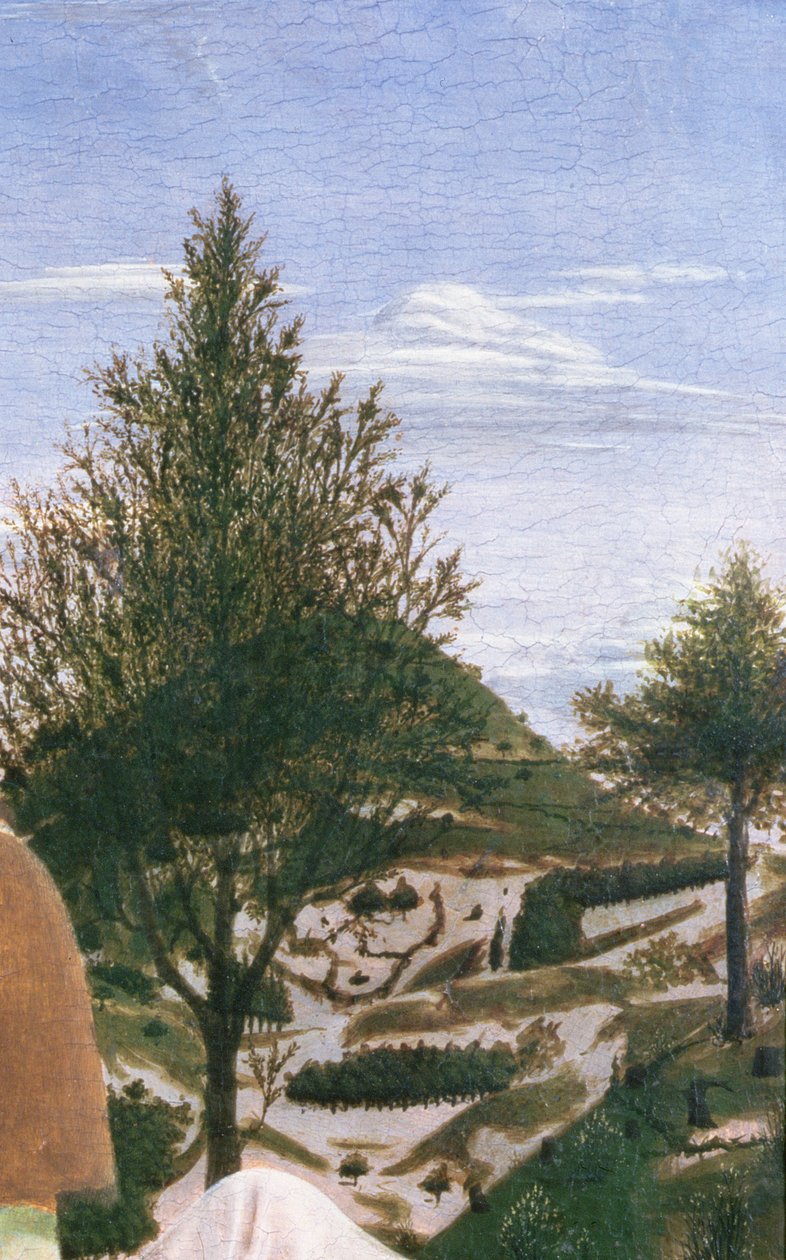 Baptism of Christ, 1450-tallet (tempera på panel) (detalj av 372) av Piero della Francesca