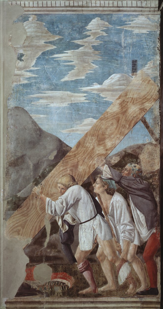 Burying of the Wood, fra True Cross Cycle, fullført 1464 av Piero della Francesca
