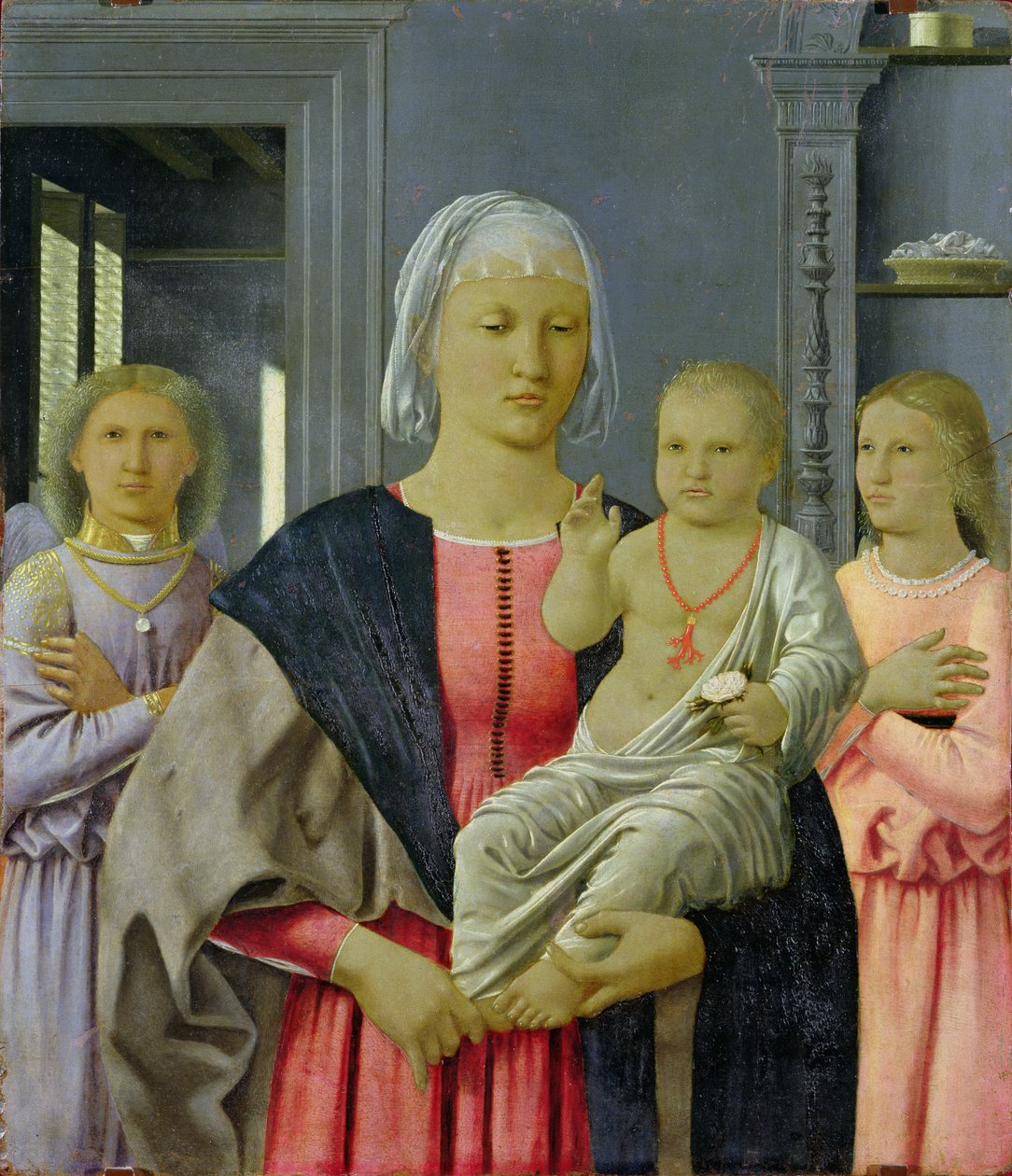Madonna av Senigallia med barn og to engler, ca. 1470 (tempera på panel) av Piero della Francesca