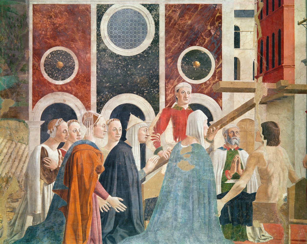 Verifikasjonen av det sanne kors, fullført 1464 (detalj) av Piero della Francesca