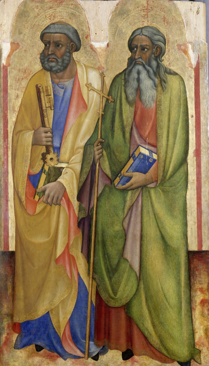 Apostlene Peter og Andreas, ca. 1418-20 (tempera på poppeltre) av Piero di Alvaro