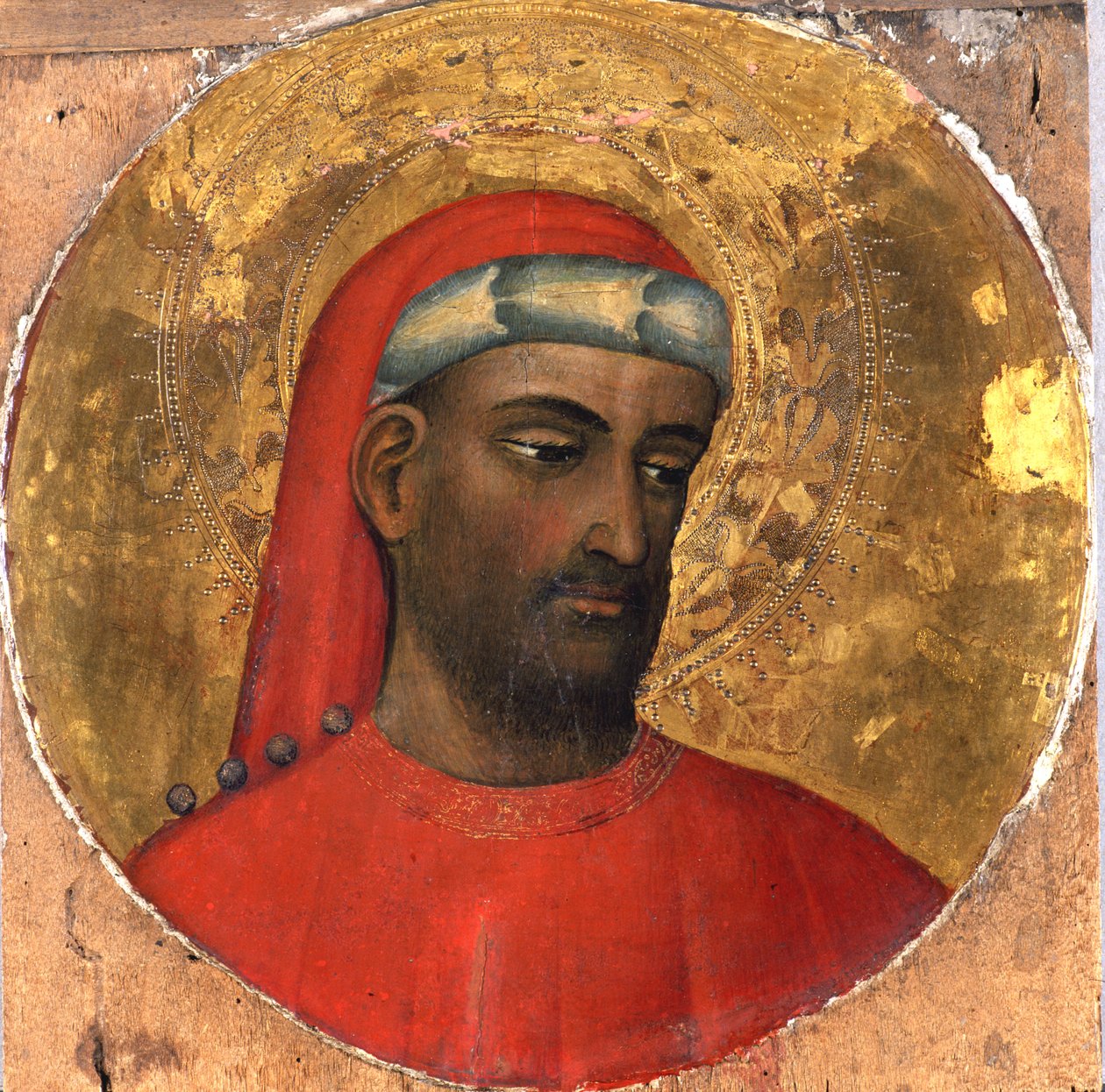 Tondo med et portrett av St. Cosmos, før 1420 (tempera på poppeltre) av Piero di Alvaro