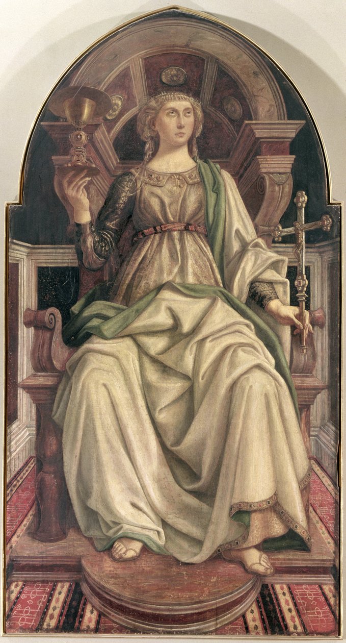 Faith, fra en serie paneler som viser dydene designet for Council Chamber of the Merchant