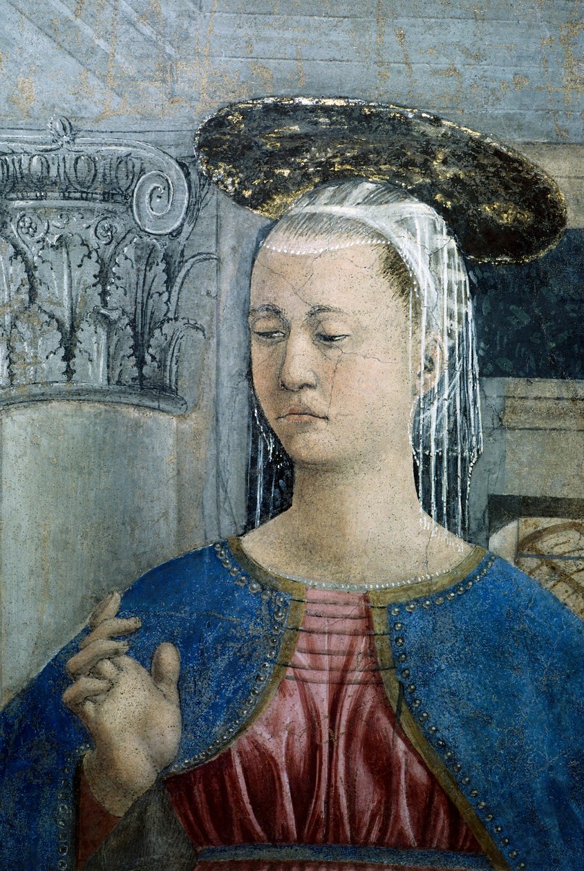 Detalj fra The Legend of the True Cross som viser Annunciation, av Piero della Francesca av Piero della Francesca