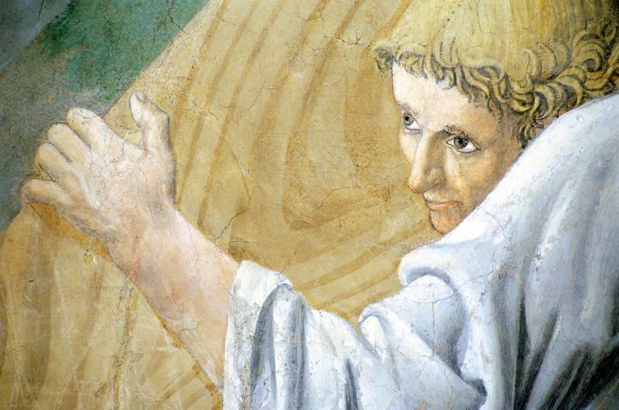 Detalj fra The Legend of the True Cross som viser transport av Sacred Wood, av Piero della Francesca av Piero della Francesca