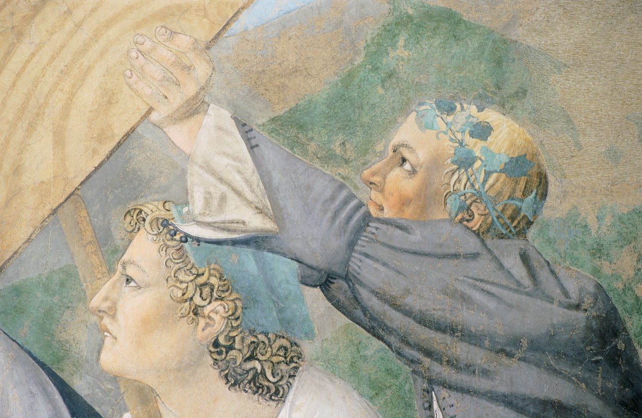 Detalj fra The Legend of the True Cross som viser transport av Sacred Wood, av Piero della Francesca av Piero della Francesca