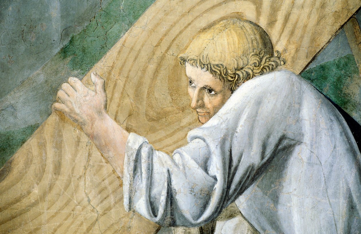 Detalj fra The Legend of the True Cross som viser transport av den hellige tre, av Piero della Francesca av Piero della Francesca