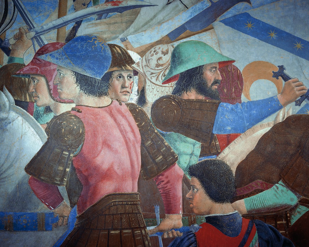 Detalj fra Legenden om det sanne kors som viser slaget ved Heraclius I av Byzantium mot Chosroes II, av Piero della Francesca av Piero della Francesca